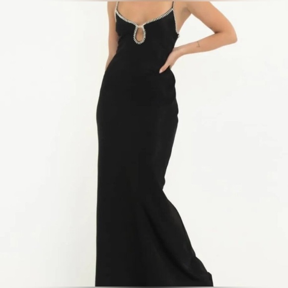jeweled black dress Sol Black Rhinestone Mini Dress, L
